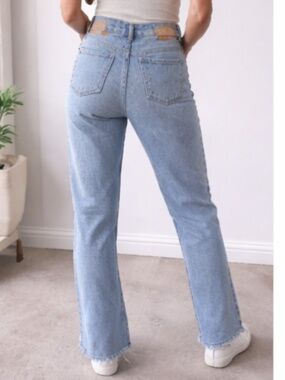 Abercrombie High Loose Jeans Size 32 Regular Light Wash Straight Wide Leg